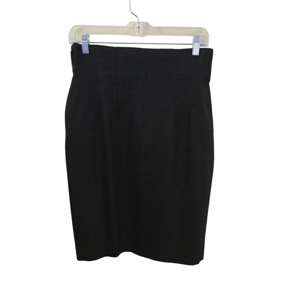 Giorgio Sant Angelo Vintage Wool Charcoal Gray Pencil Skirt Size 12